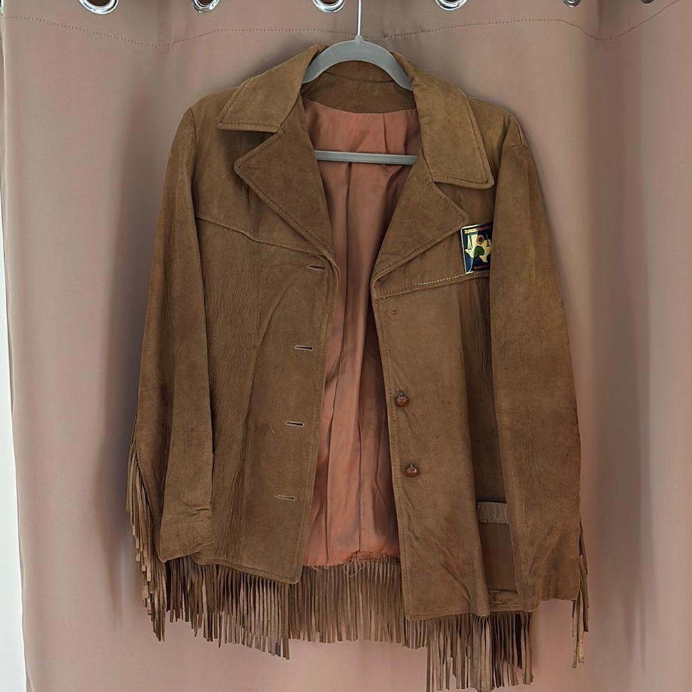 Fringed Tan Suede Jacket